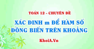 Xác định m để hàm số đồng biến, nghịch biến trên khoảng - Toán lớp 12